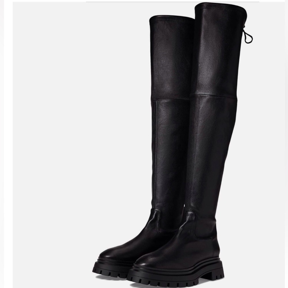 Stuart Weitzman Bedfordland Over The Knee Boots Black Leather NWOT